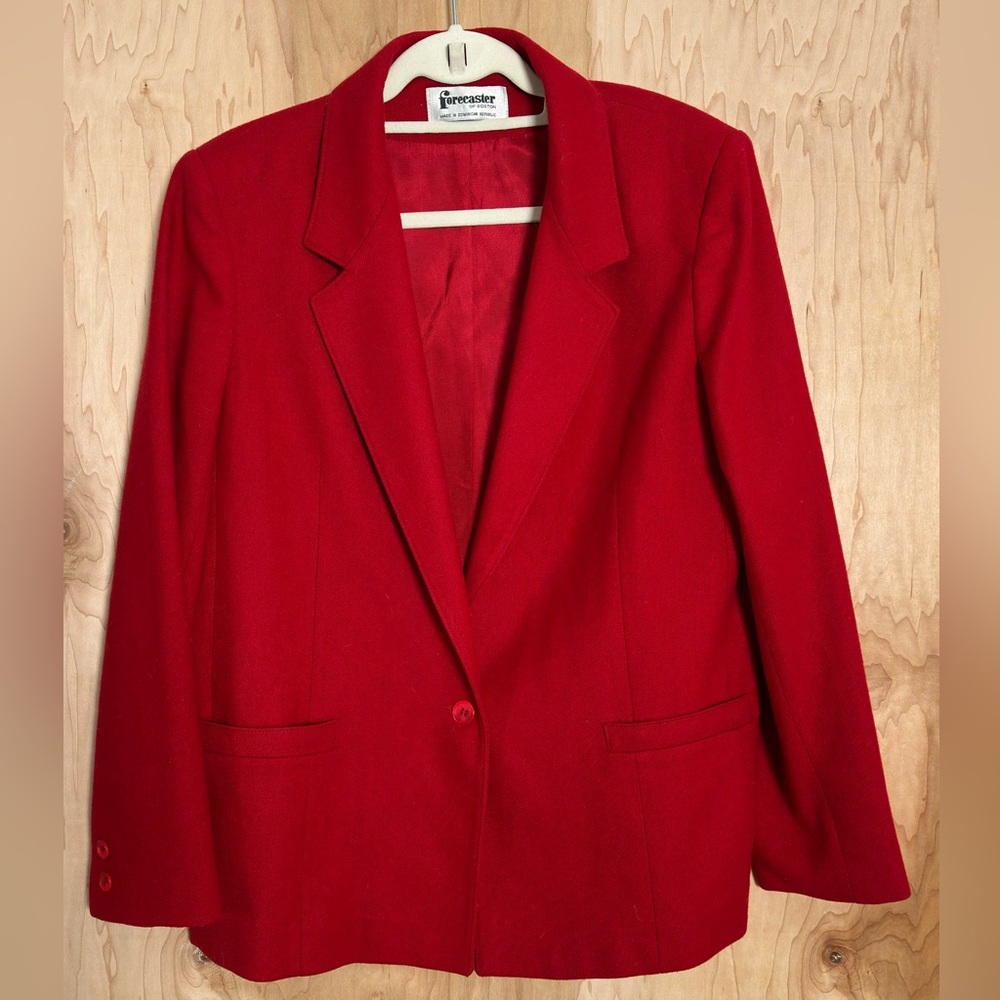 Women's Red Wool Blazer